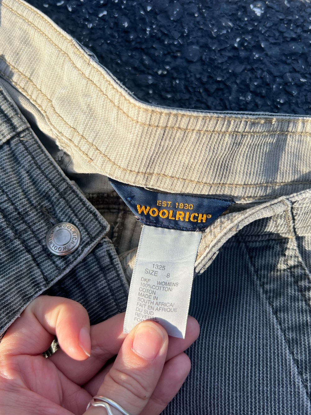 Vintage Woolrich Green Corduroy Khaki Cargo Utility Shorts Camping Core - Picture 2 of 5